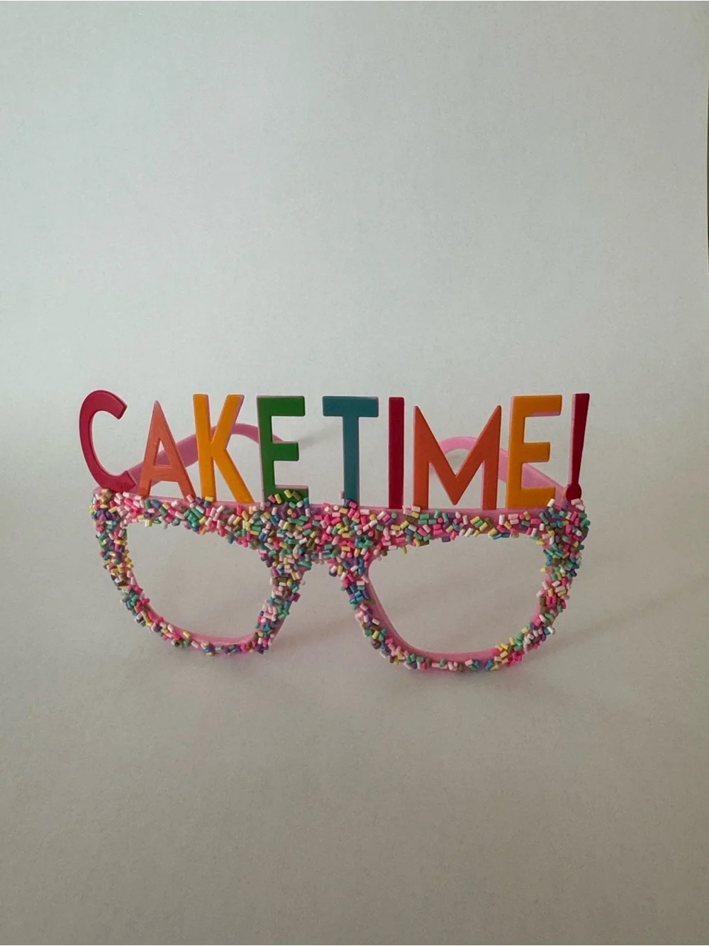 CAKE TIME! Pink Sprinkles Party Glasses - Fun Birthday Photo Prop